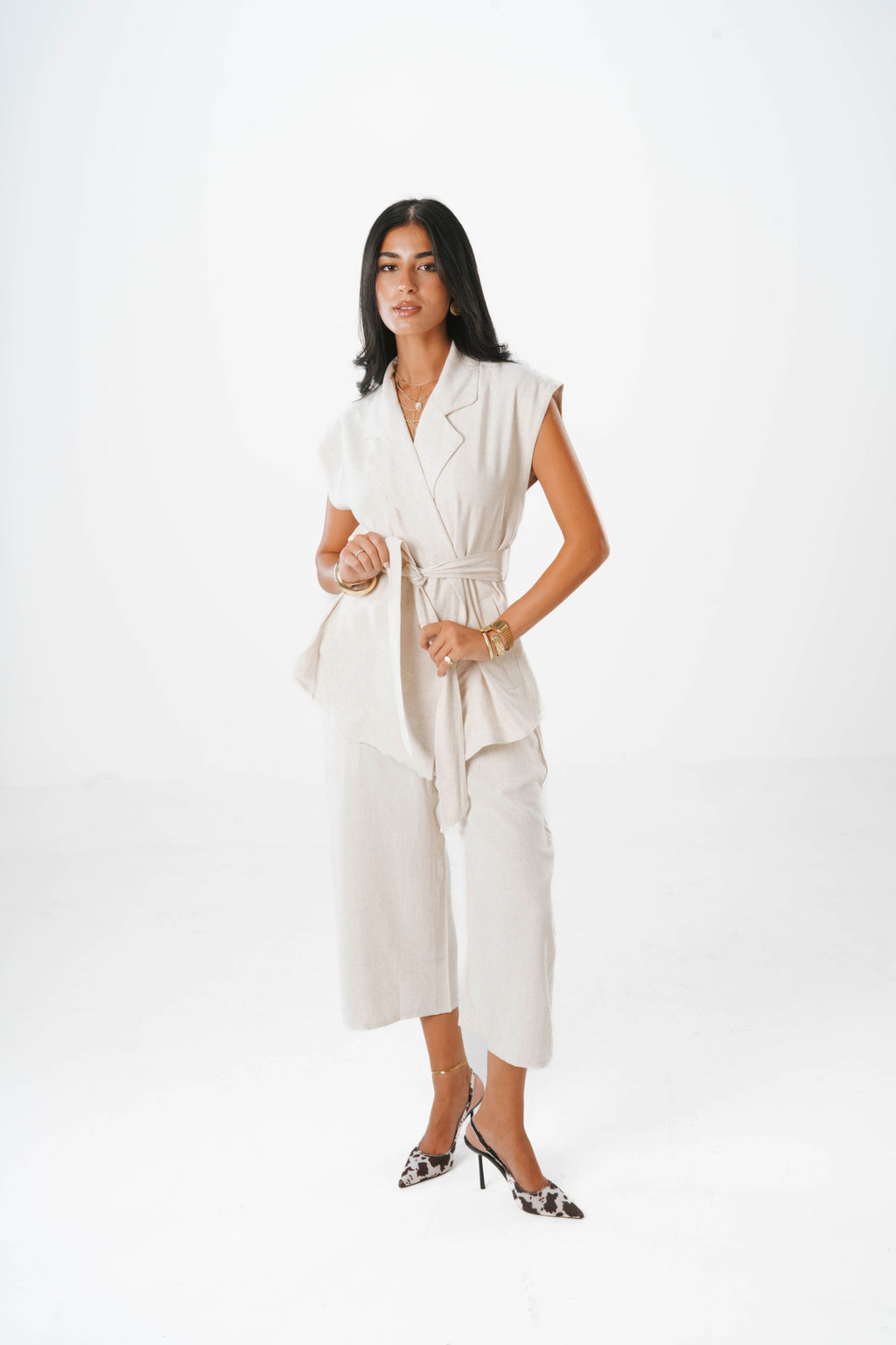 Fosoul Linen Blazer Vest