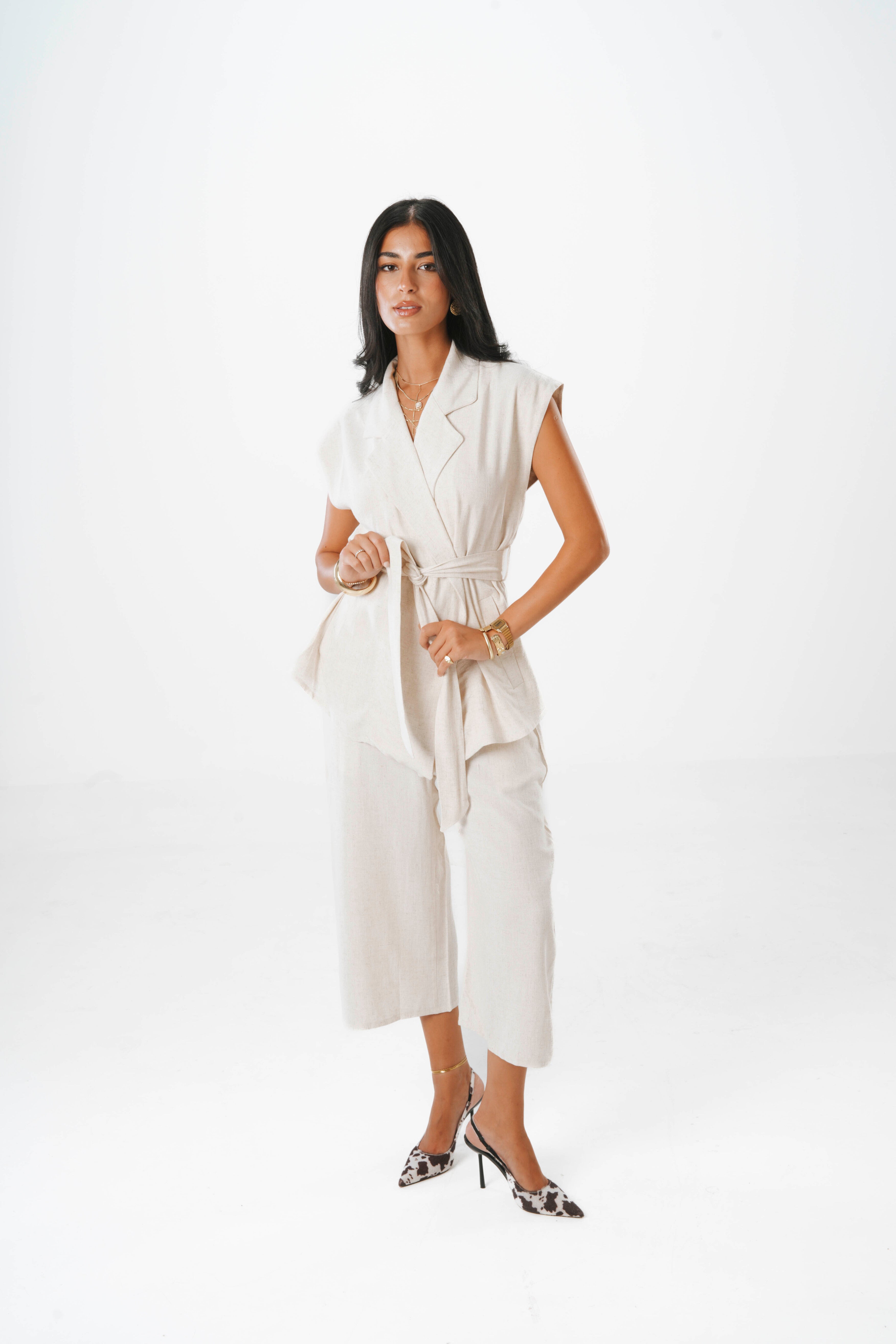 Fosoul Linen Blazer Vest