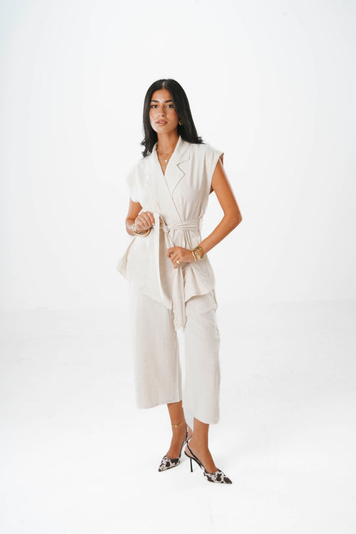 Fosoul Linen Blazer Vest
