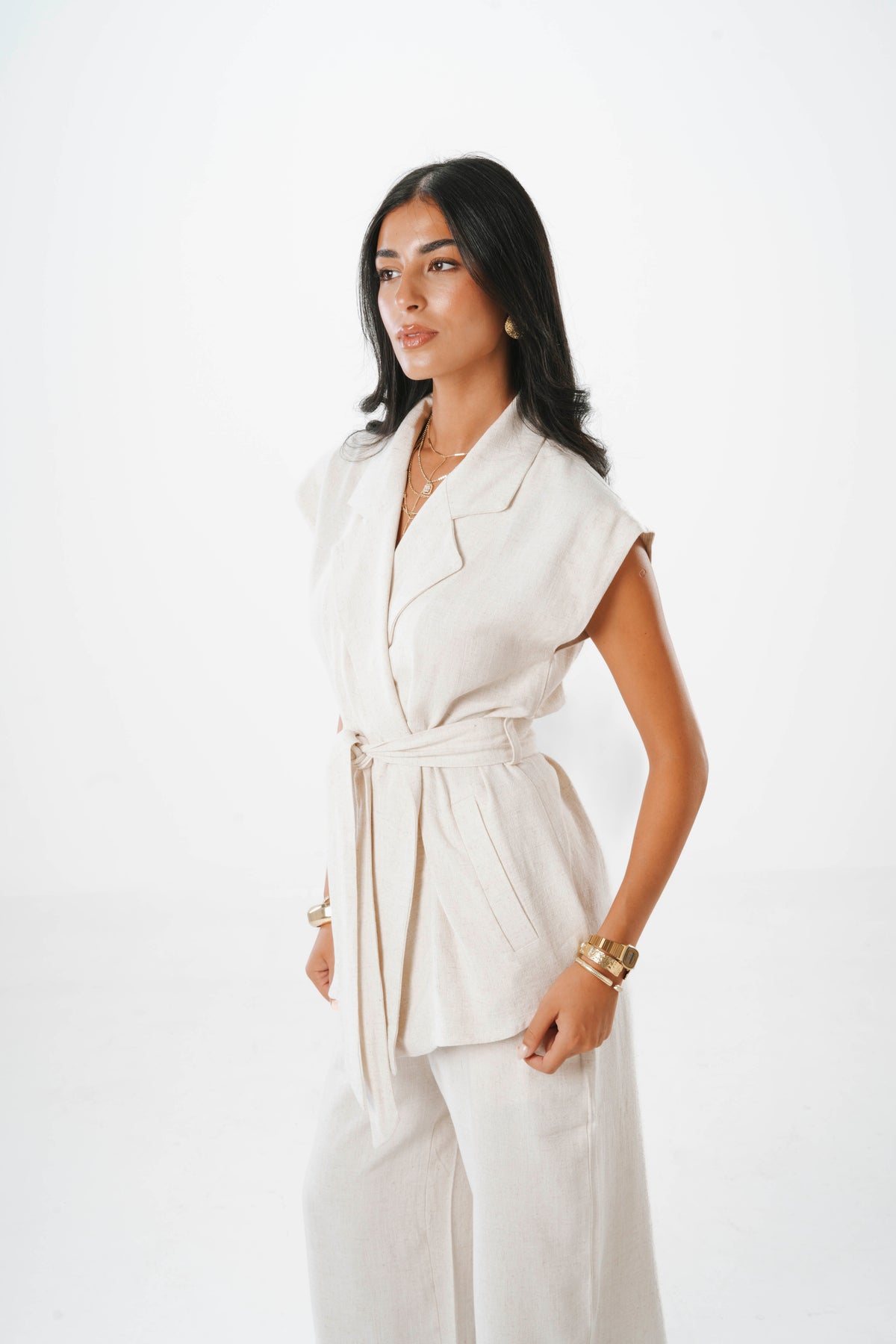 Fosoul Linen Blazer Vest
