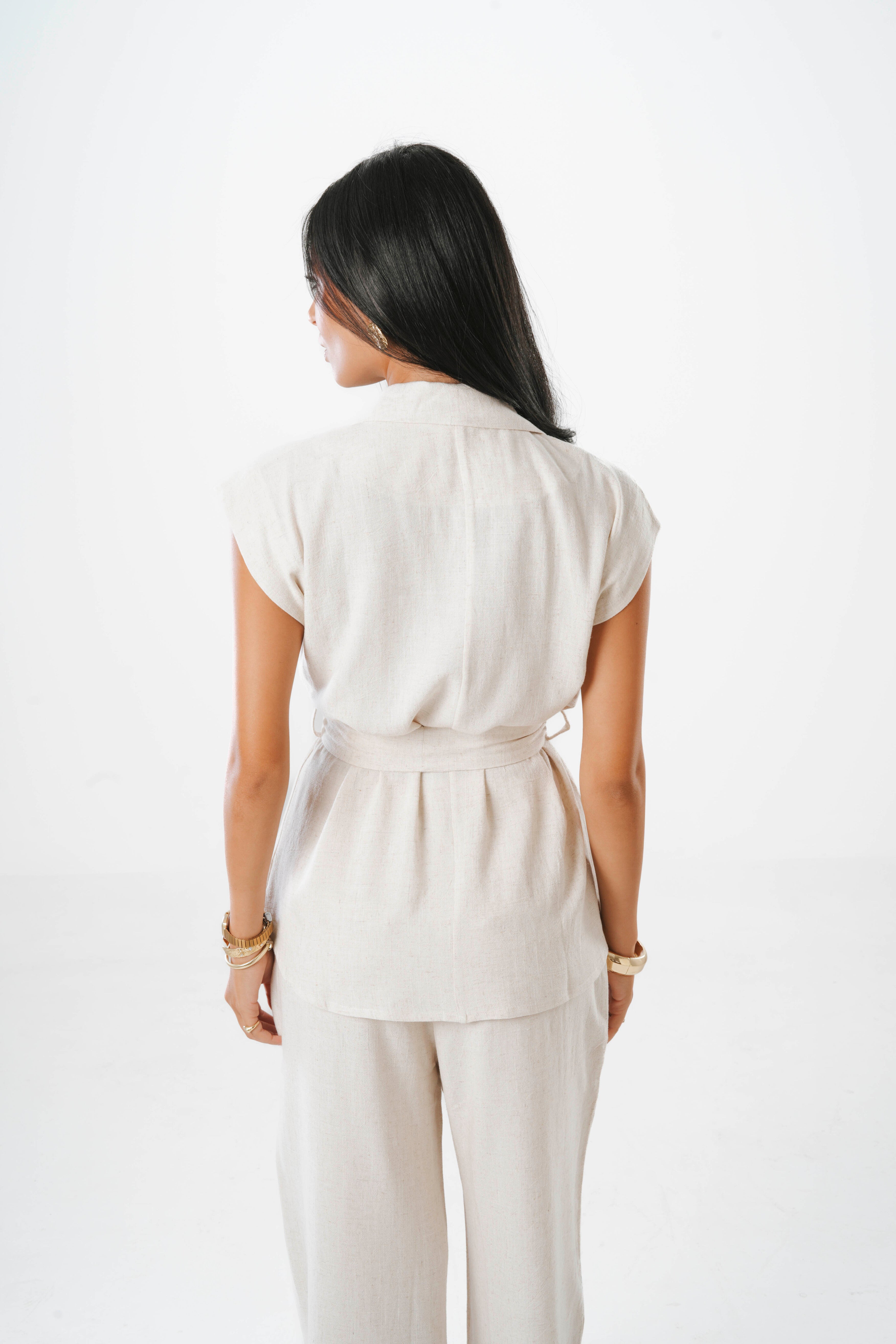 Fosoul Linen Blazer Vest