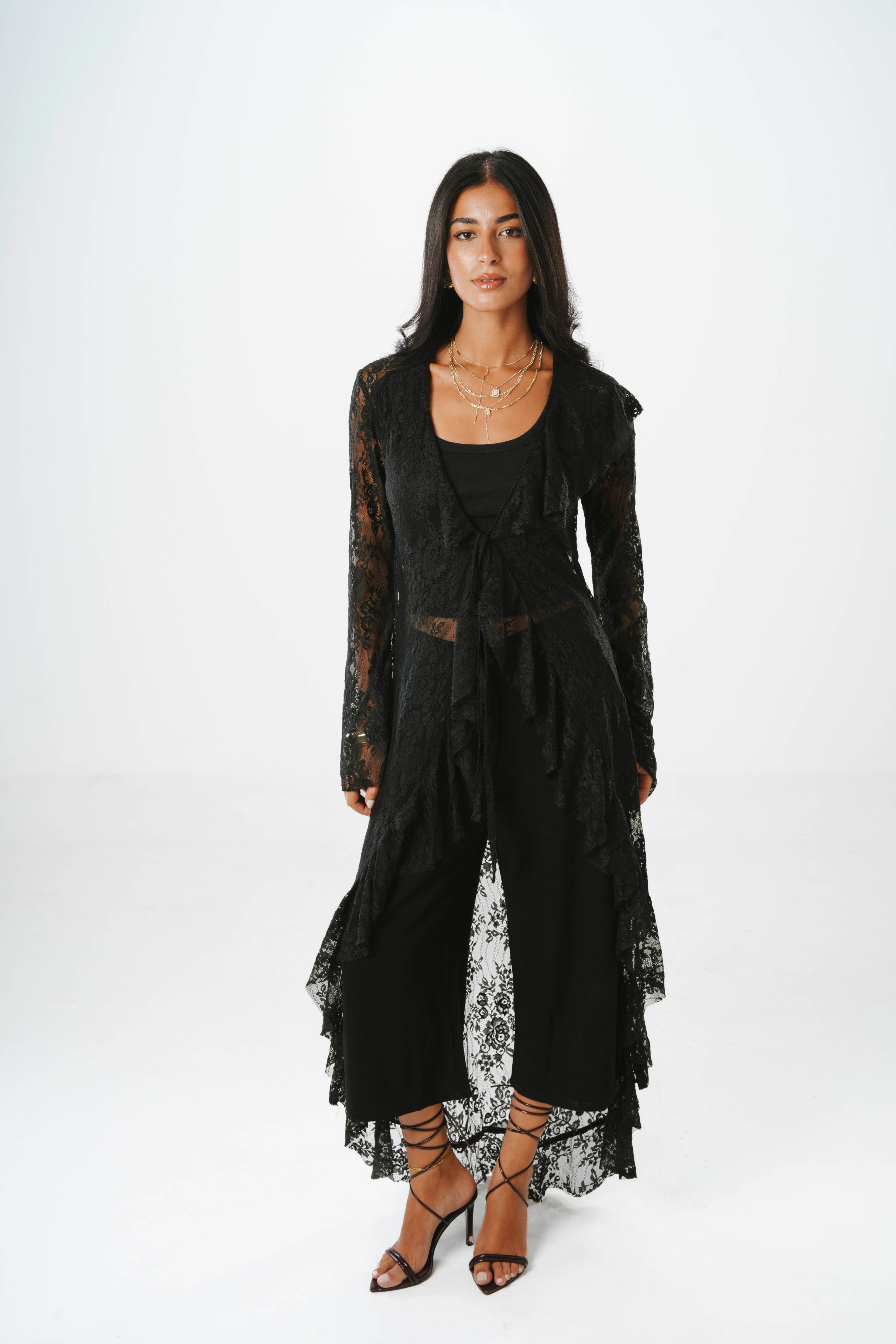 Fosoul Ruffle Lace Cardigan