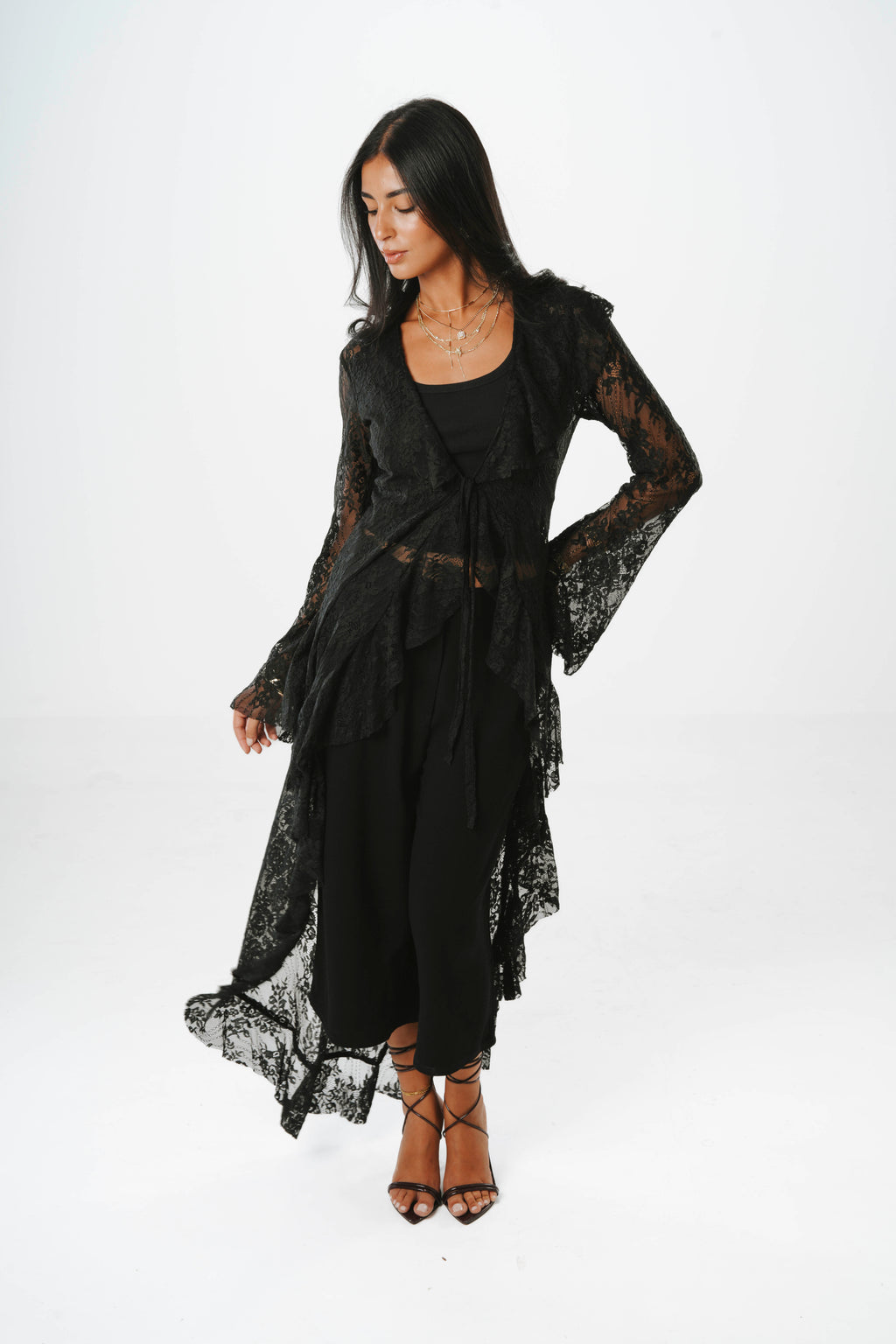 Fosoul Ruffle Lace Cardigan