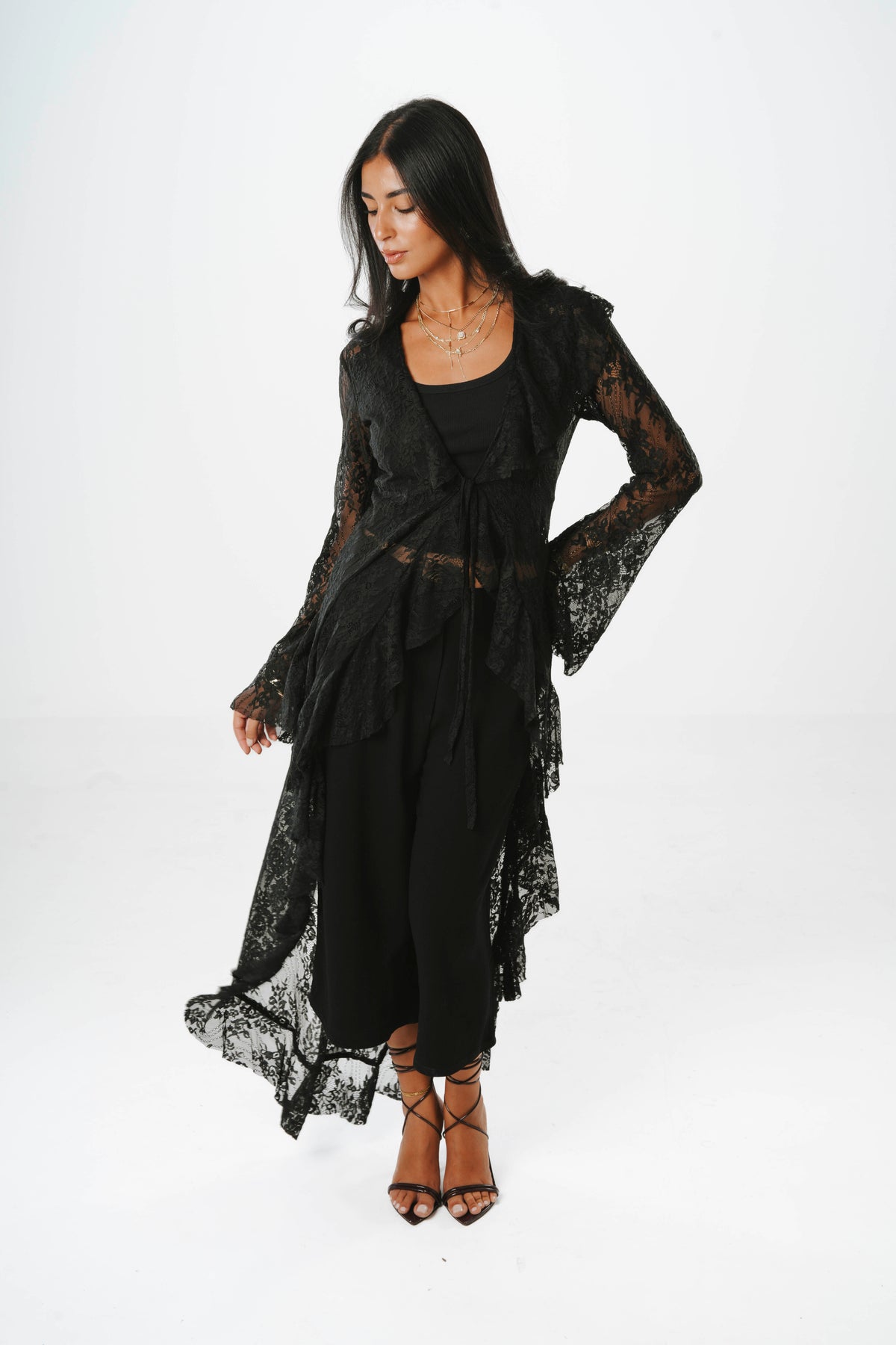 Fosoul Ruffle Lace Cardigan