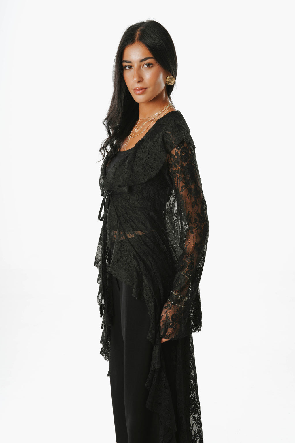 Fosoul Ruffle Lace Cardigan
