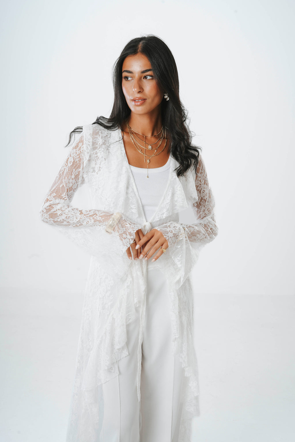 Fosoul Ruffle Lace Cardigan