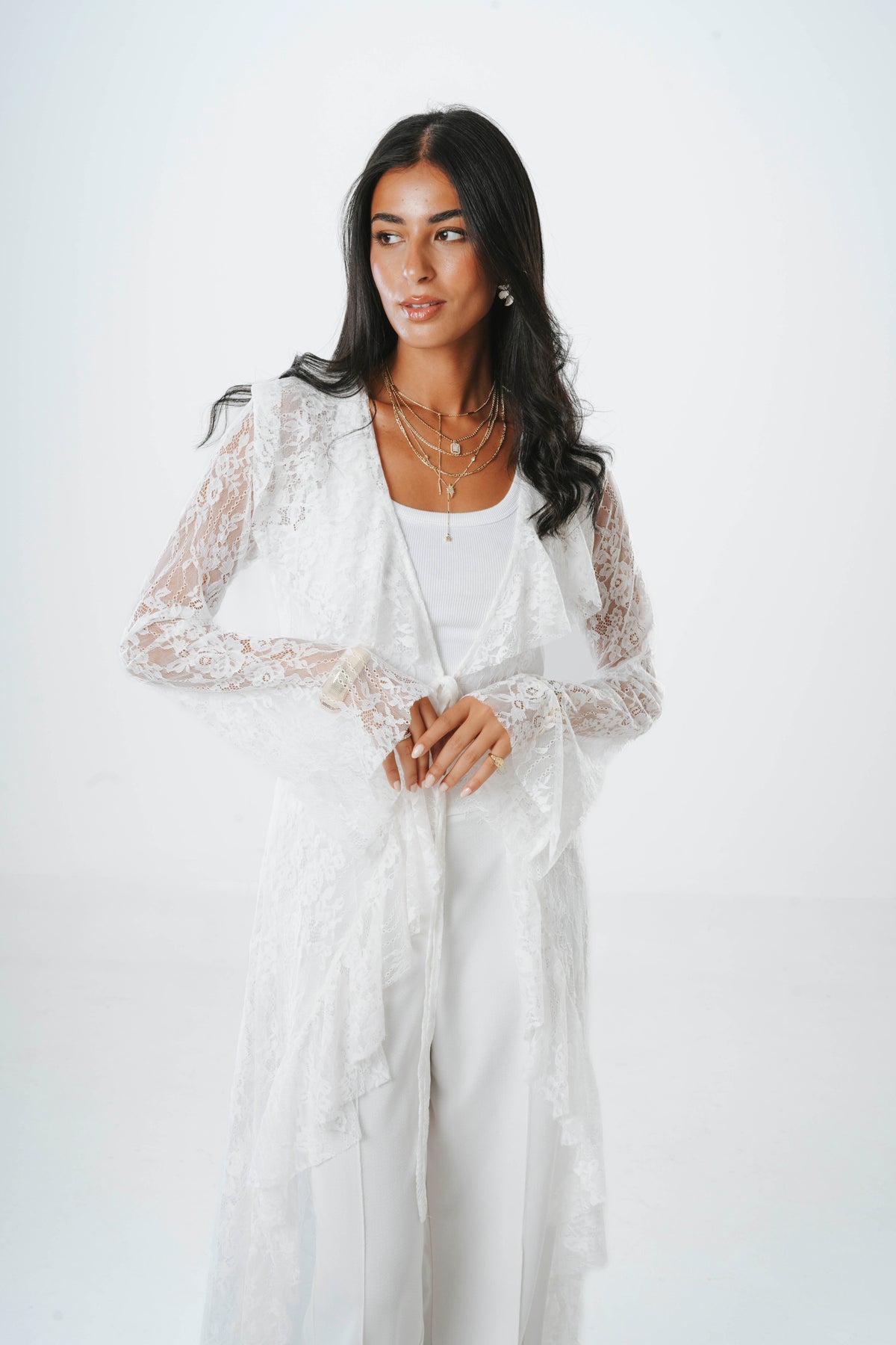 Fosoul Ruffle Lace Cardigan