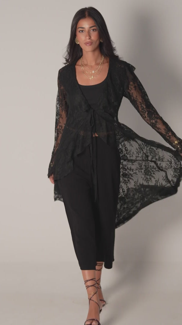 Fosoul Ruffle Lace Cardigan