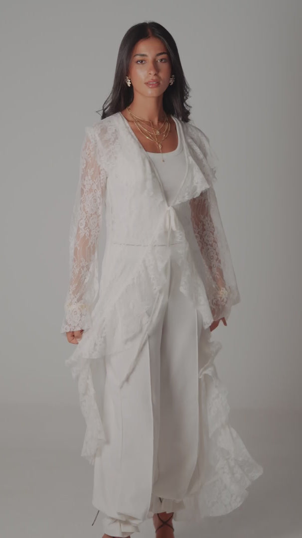 Fosoul Ruffle Lace Cardigan